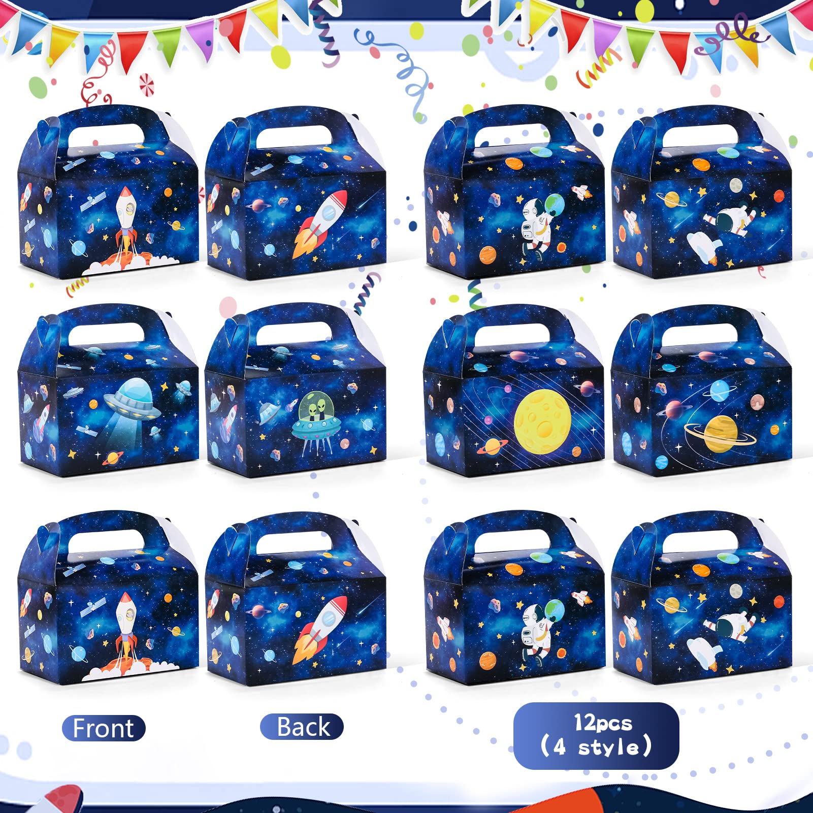 Golray 134pcs Space Party Favors Kit – Glow Tattoos, Erasers, Necklaces & Wristbands