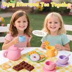 Golray Silicone Tea Set for Toddlers (Ages 3-5) – 22-Piece Washable Party Set with Storage Box