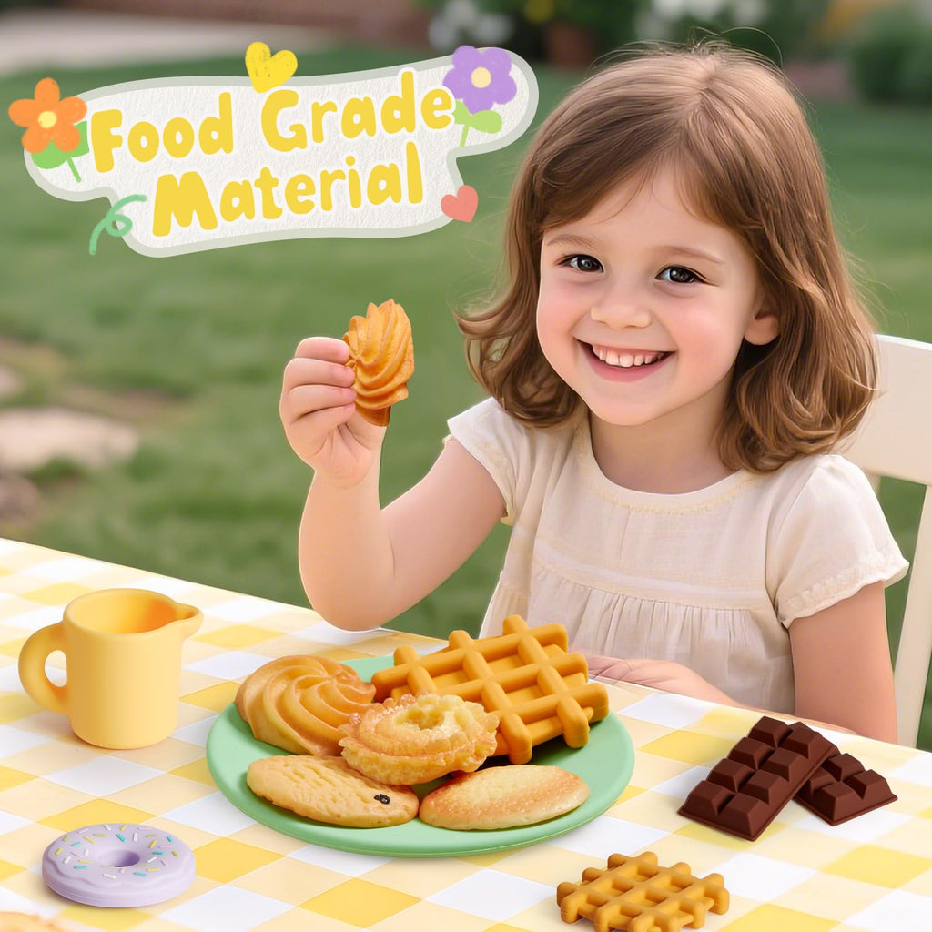 Golray Silicone Tea Set for Toddlers (Ages 3-5) – 22-Piece Washable Party Set with Storage Box