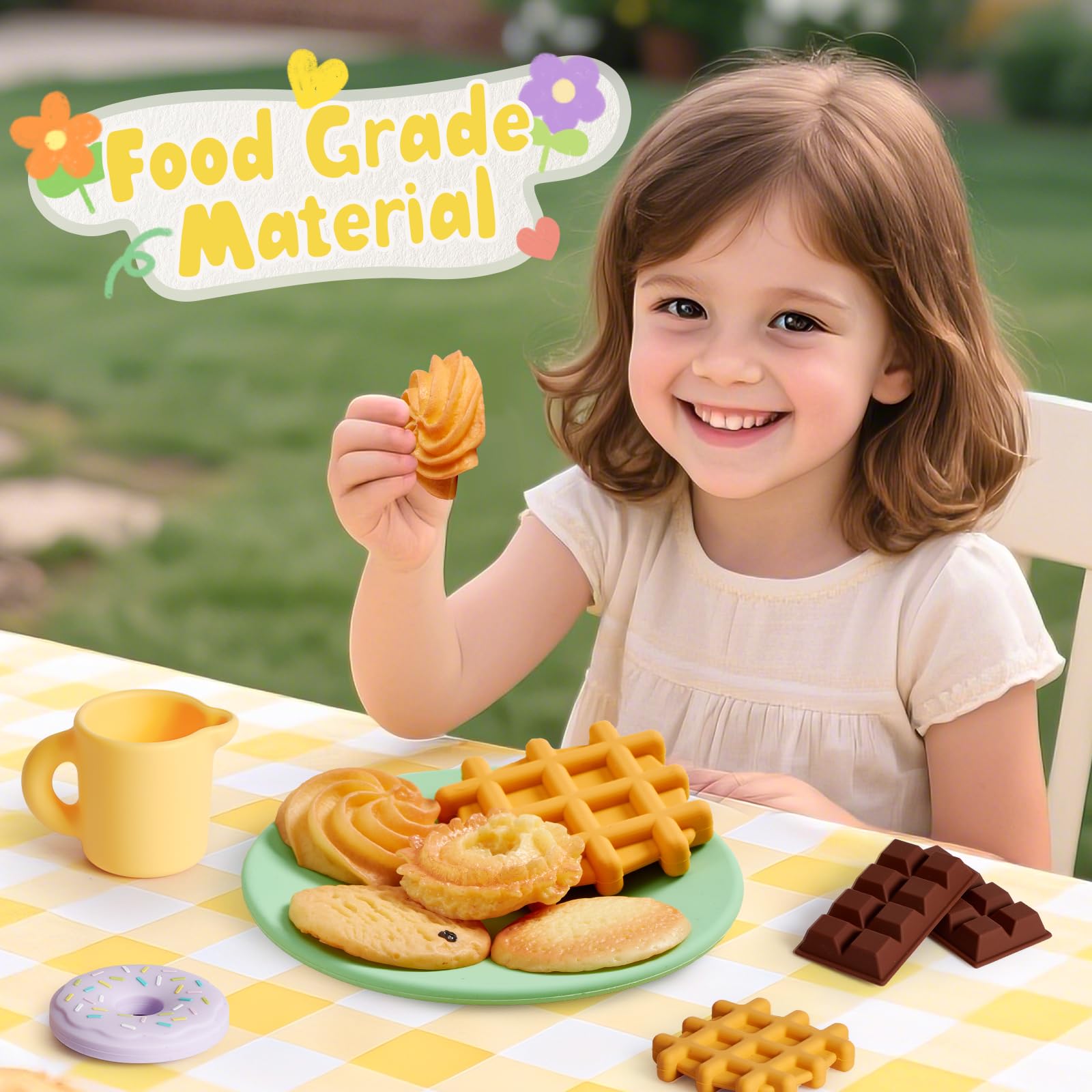 Golray Silicone Tea Set for Toddlers (Ages 3-5) – 22-Piece Washable Party Set with Storage Box