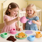 Golray Silicone Tea Set for Toddlers (Ages 3-5) – 22-Piece Washable Party Set with Storage Box