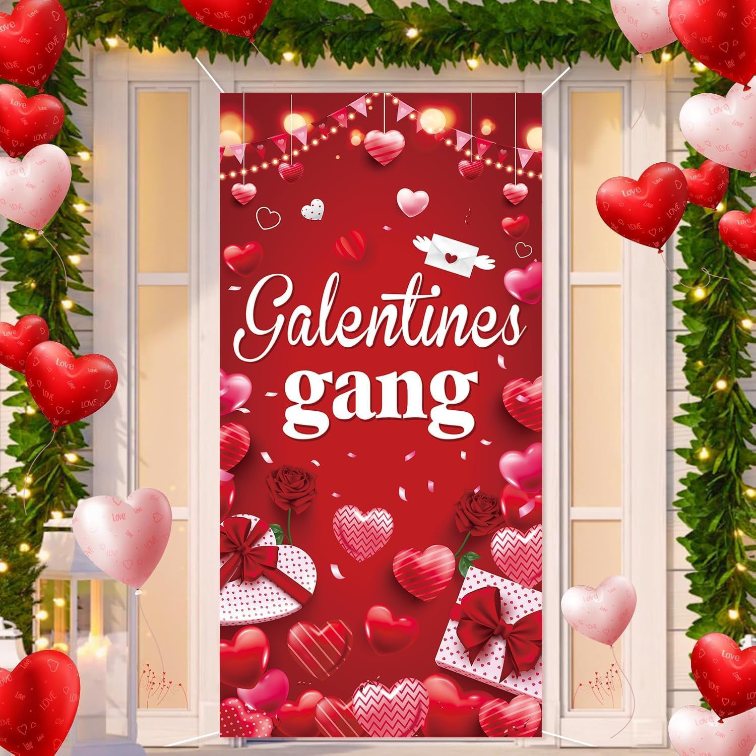 Galentines Day Decorations | Large Door Cover & Banner by GOOD FEEL KING