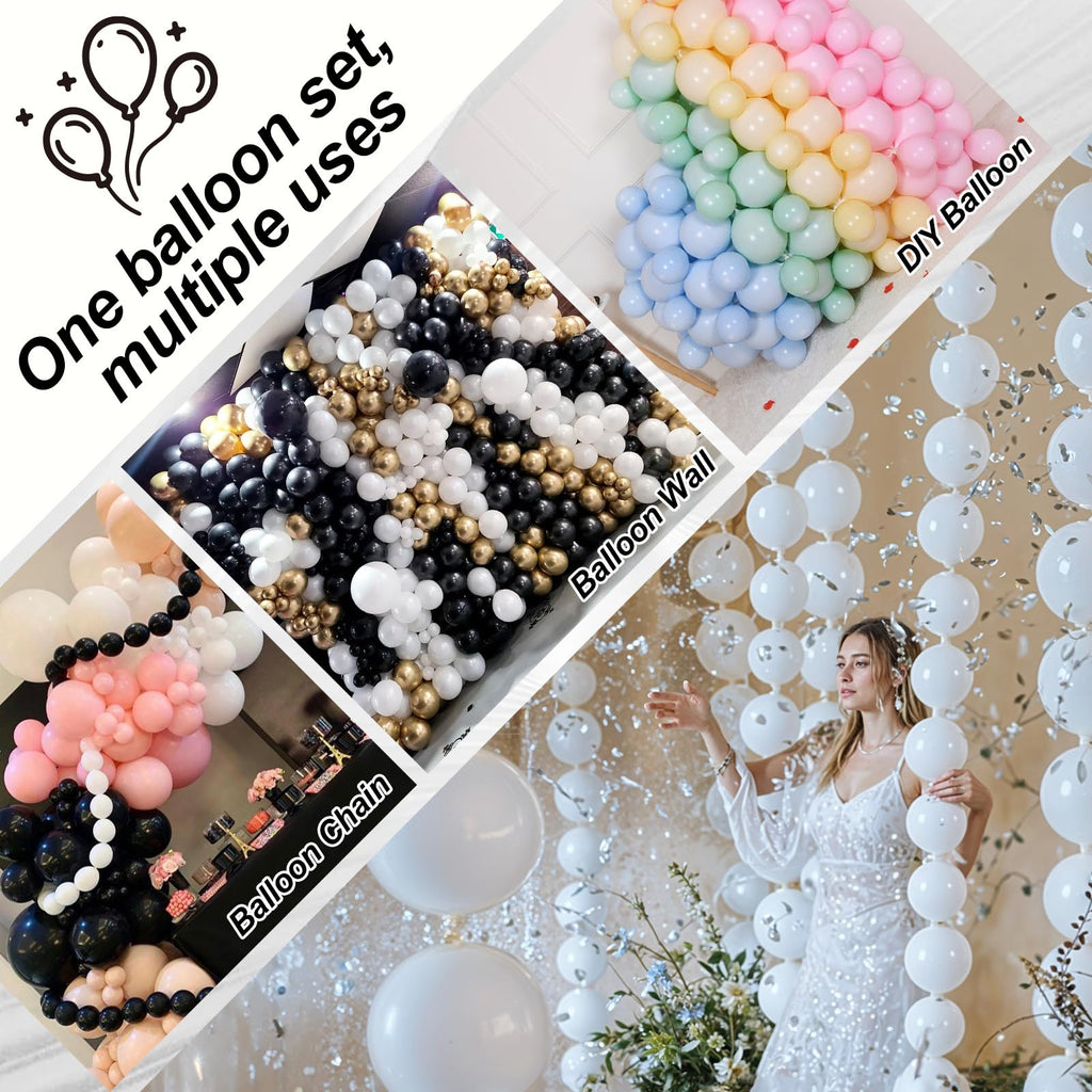 Govpy White Quick Link Balloons – 120Pcs Pearl 6in & 10in for Balloons Walls, Arches, and Decor