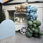 Govpy Sage Green & Blue Balloons Set – 35ct, 12in Latex Party Decor
