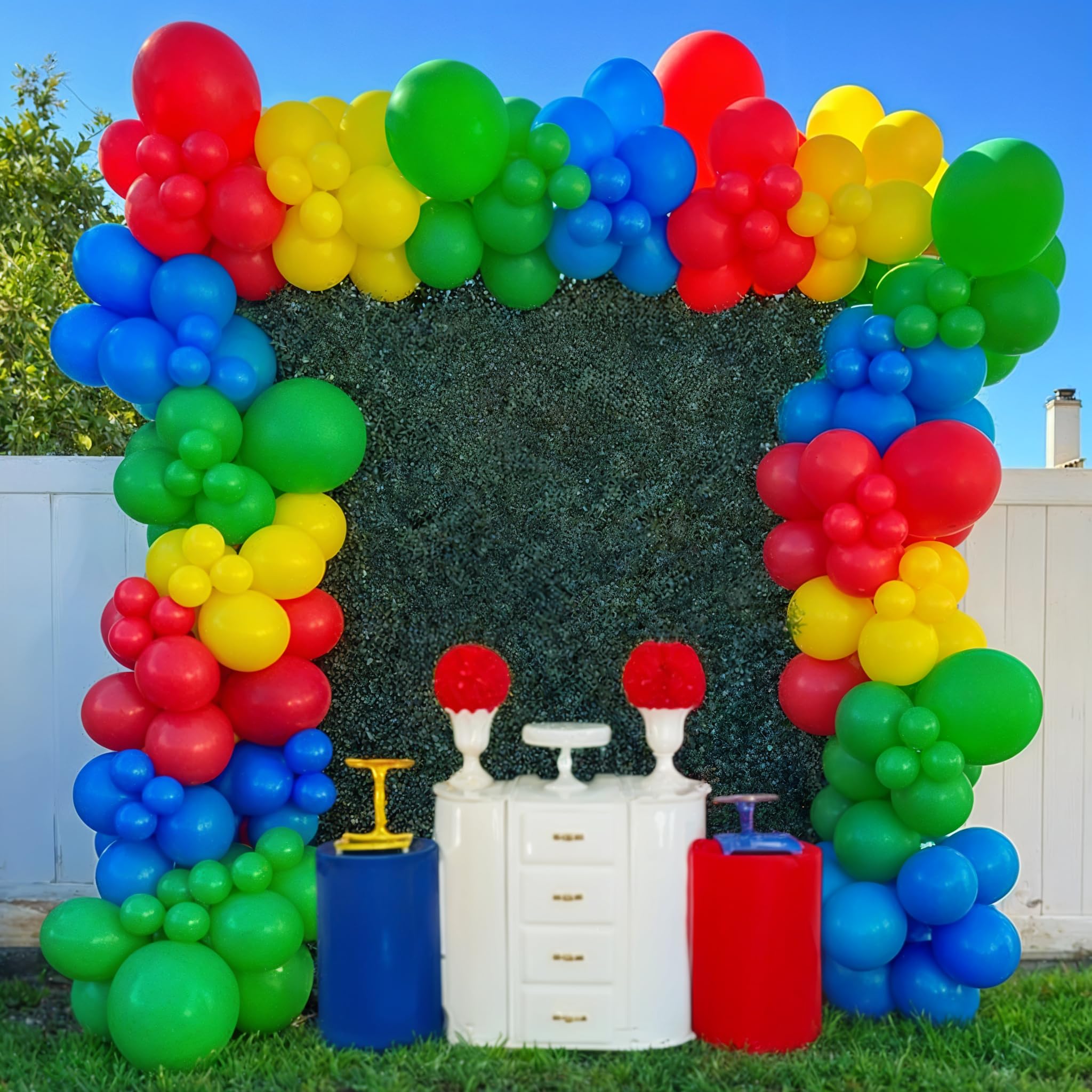 Govpy Rainbow Primary Color Latex Balloons – 60pcs 12in Set for Kids Birthday, Baby Shower & Events