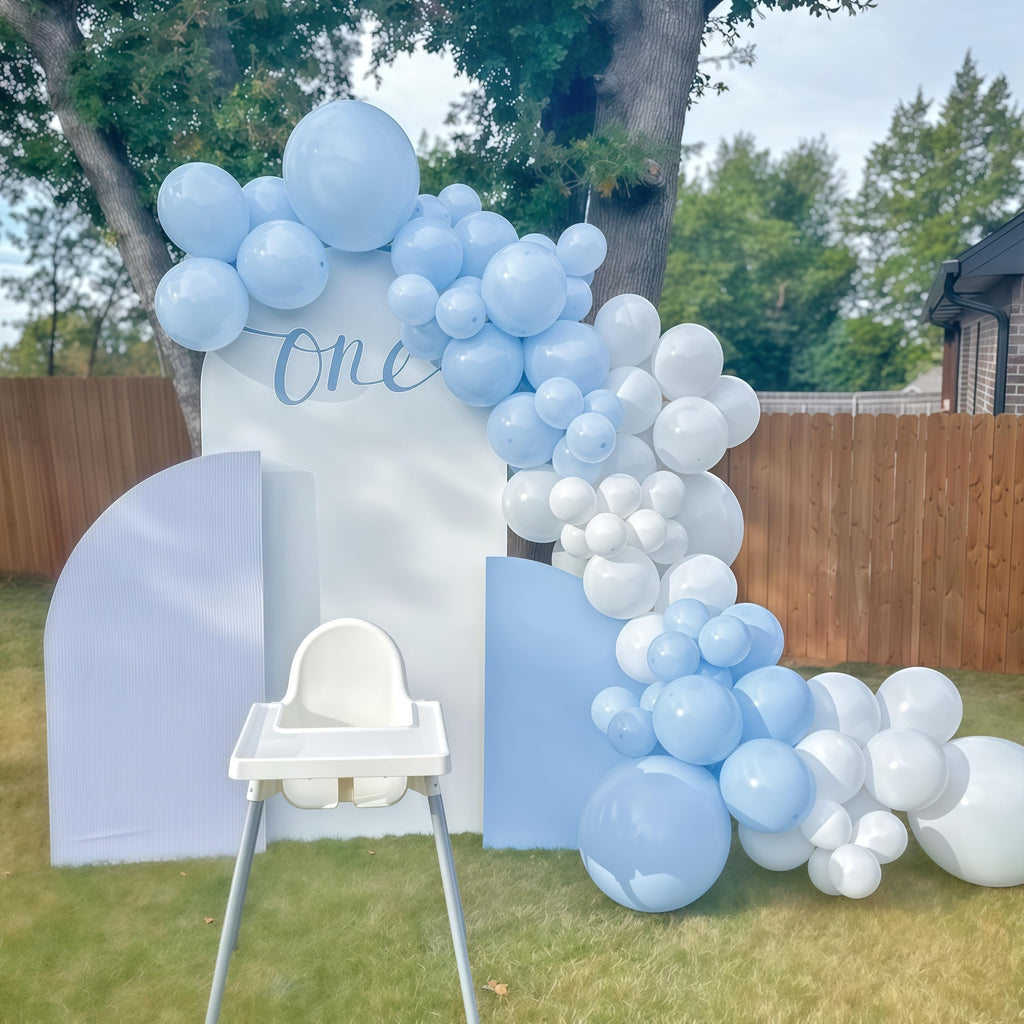 Govpy Pastel Blue & White Balloons – 12in, 35pcs for Baby Showers & Parties