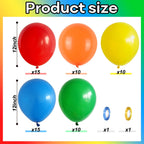 Govpy Rainbow Primary Color Latex Balloons – 60pcs 12in Set for Kids Birthday, Baby Shower & Events