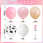 Govpy Cow Print Balloons 60pcs – Pastel Pink, Beige & White Latex Party Decor