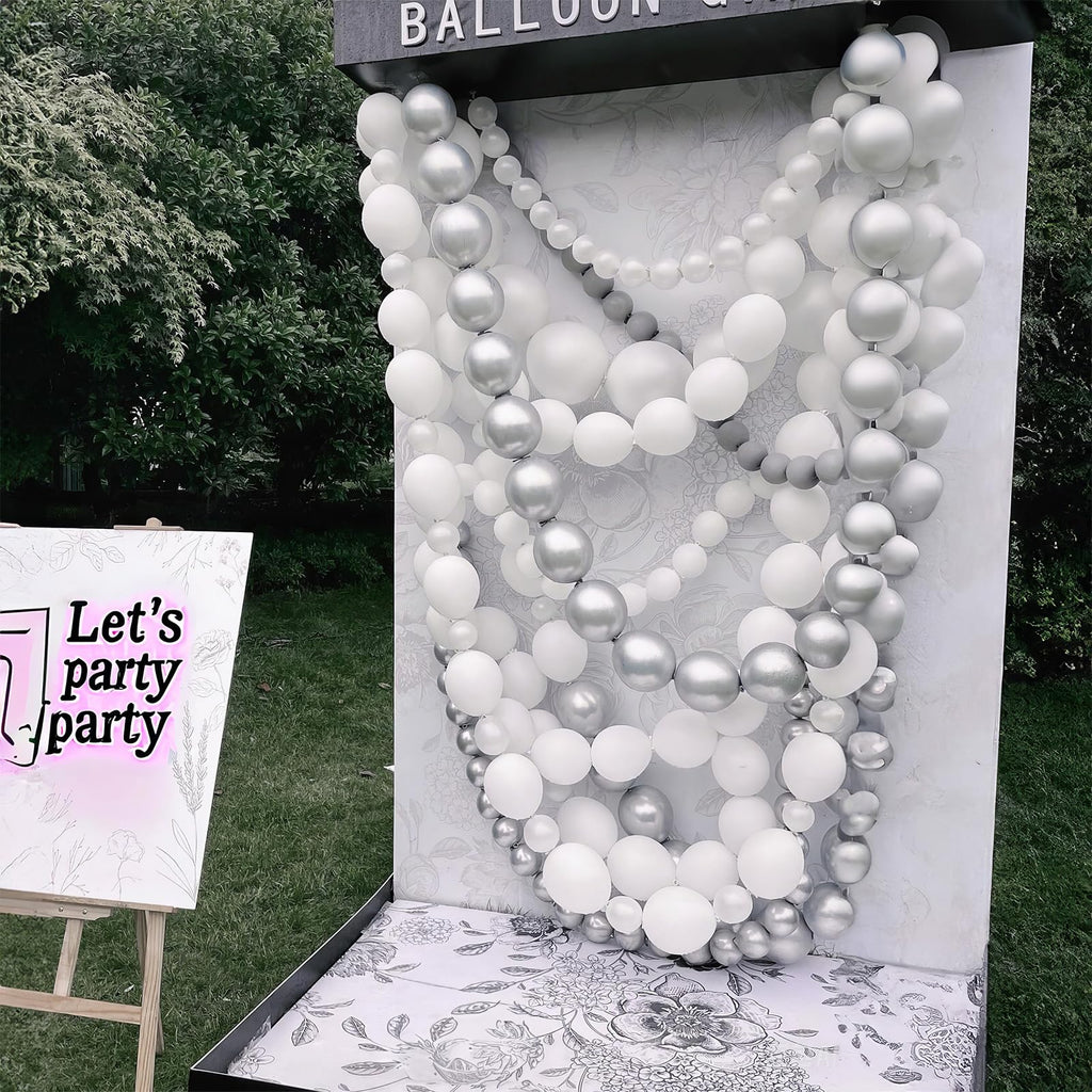 Govpy White Quick Link Balloons – 120Pcs Pearl 6in & 10in for Balloons Walls, Arches, and Decor