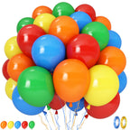 Govpy Rainbow Primary Color Latex Balloons – 60pcs 12in Set for Kids Birthday, Baby Shower & Events