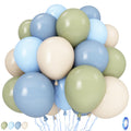 Govpy Sage Green & Blue Balloons Set – 35ct, 12in Latex Party Decor