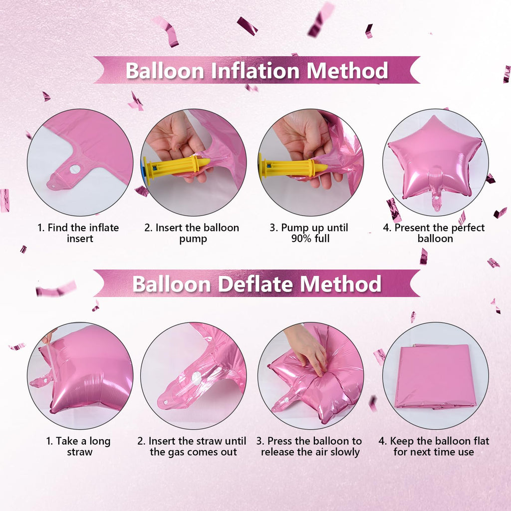 Govpy 40-Inch Pastel Pink Number 1 Balloon Set – Large Foil Balloons with Heart & Star Accents for Girls’ Birthday