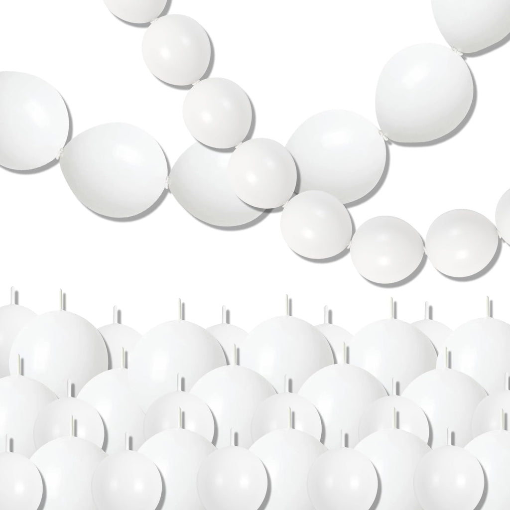 Govpy White Quick Link Balloons – 120Pcs Pearl 6in & 10in for Balloons Walls, Arches, and Decor