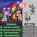 GraceDuck 200 PCS Magnetic Blocks with Light Up Blocks – LED STEM Building Toys