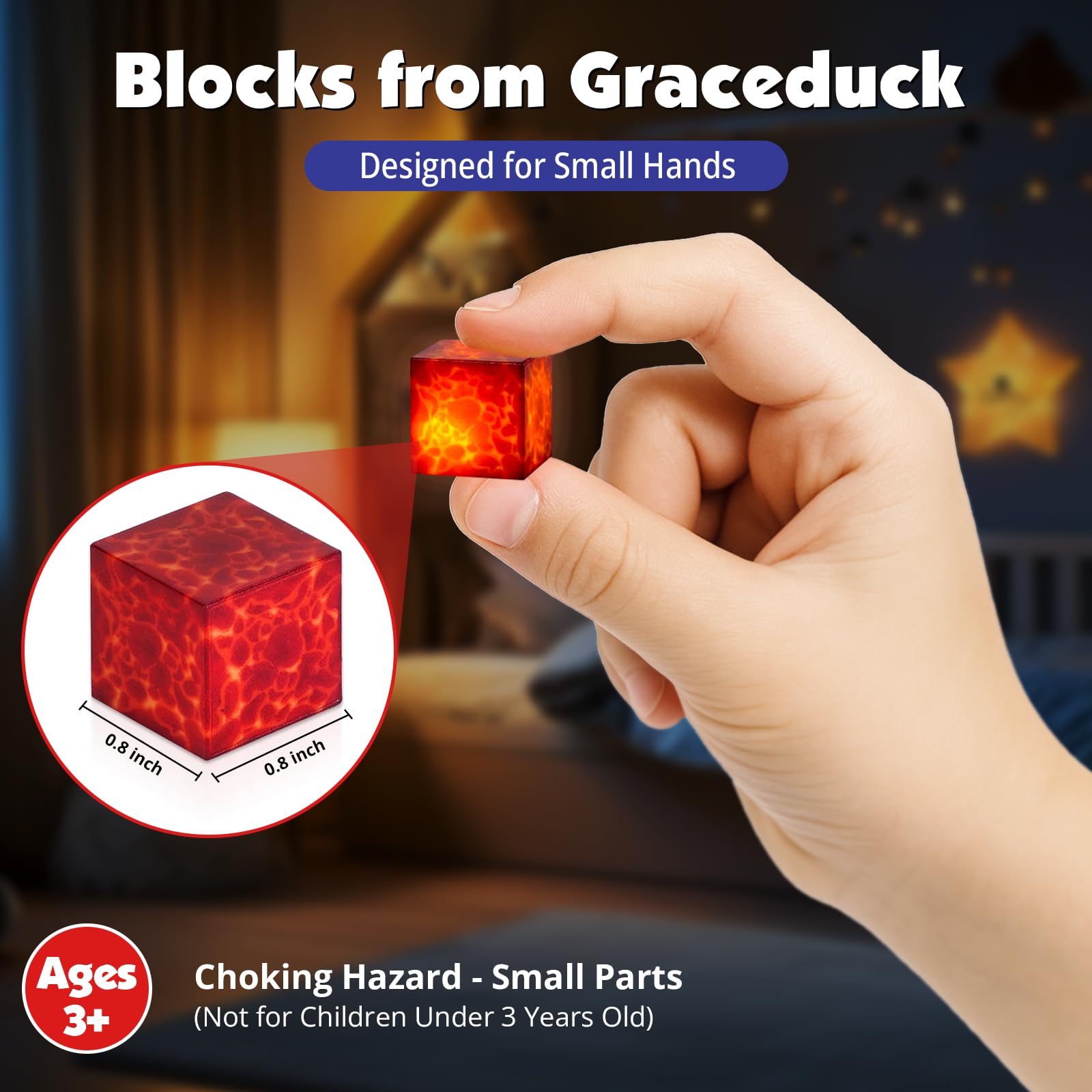 GraceDuck 200 PCS Magnetic Blocks with Light Up Blocks – LED STEM Building Toys