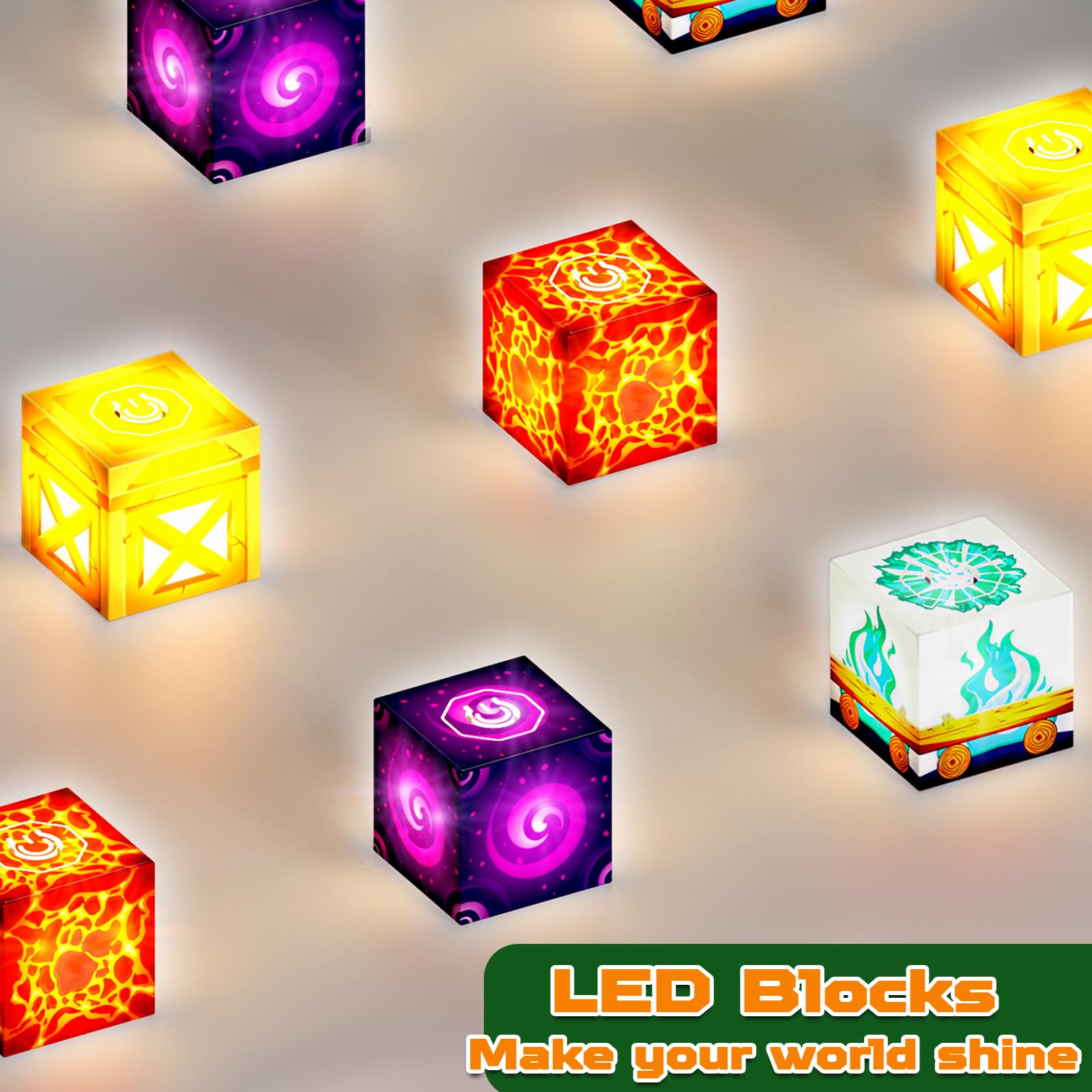 GraceDuck 200 PCS Magnetic Blocks with Light Up Blocks – LED STEM Building Toys