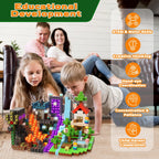 GraceDuck 200 PCS Magnetic Blocks with Light Up Blocks – LED STEM Building Toys