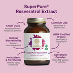 Pure Synergy SuperPure Resveratrol Extrakt | Bio Trans-Resveratrol mit Traubenpolyphenolen - 60 Kapseln