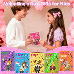 Grastfu 24 Pack Invisible Ink Pens with Animal-Valentines Cards – Classroom Valentine Party Favors