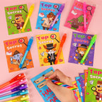 Grastfu 24 Pack Invisible Ink Pens with Animal-Valentines Cards – Classroom Valentine Party Favors