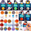 Grastfu 28-Pack Valentines Cards with Galaxy Squishies – Classroom Gifts & Party Favors