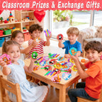Grastfu 32-Pack Valentines Day Mini Bubble Wands with Animal Cards – Classroom Party Favors