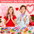 Grastfu 32-Pack Valentines Day Mini Bubble Wands with Animal Cards – Classroom Party Favors
