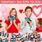 Grastfu 28-Pack Valentines Cards with Galaxy Squishies – Classroom Gifts & Party Favors