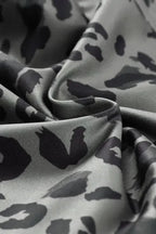 Gray Leopard Print Active Leggings