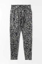 Gray Leopard Print Active Leggings