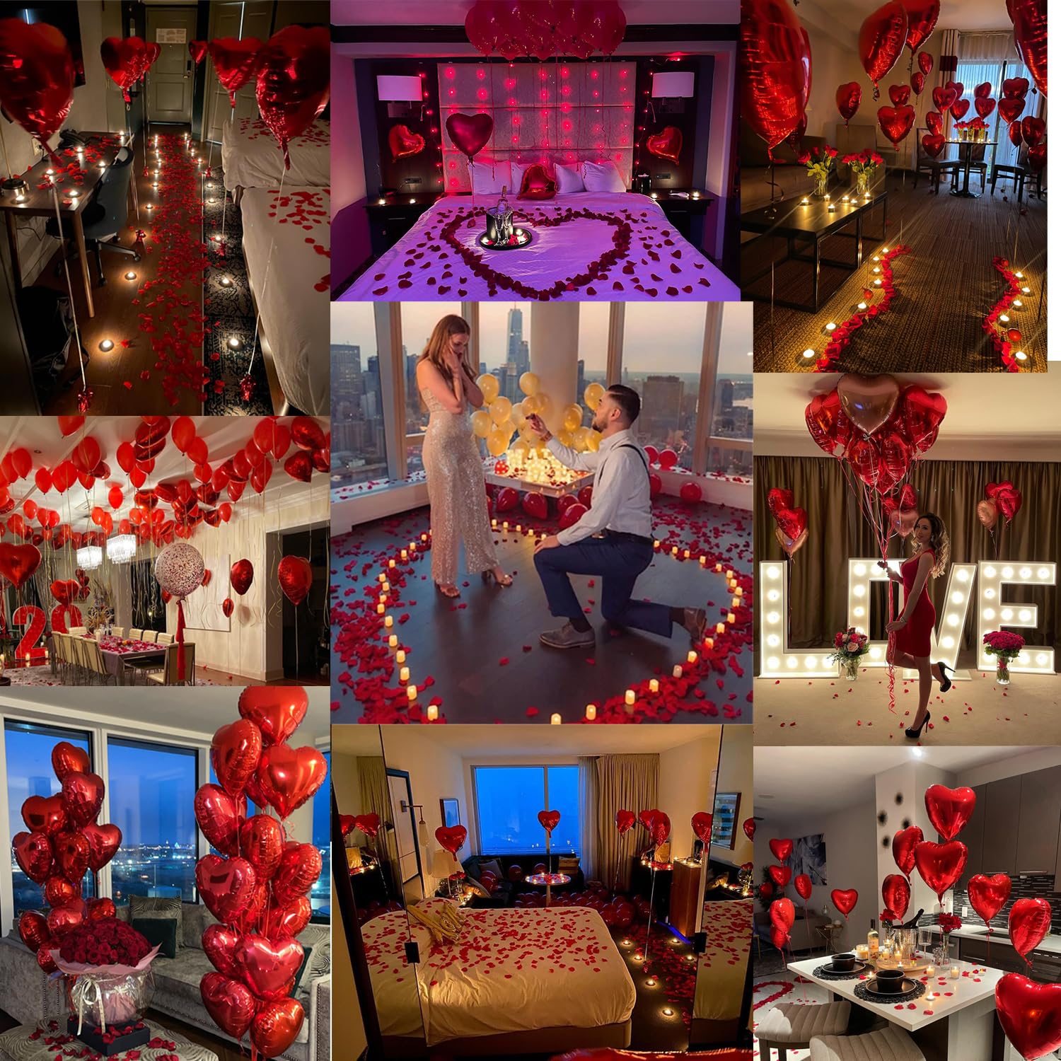 Grcypa Valentines Day Balloons Kit – Love Balloons & Heart Foils for Romance