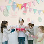 GREATRIL Pennant Banner Flags Pastel – 48 Flags, 52 ft Burlap Triangle Banners for Parties