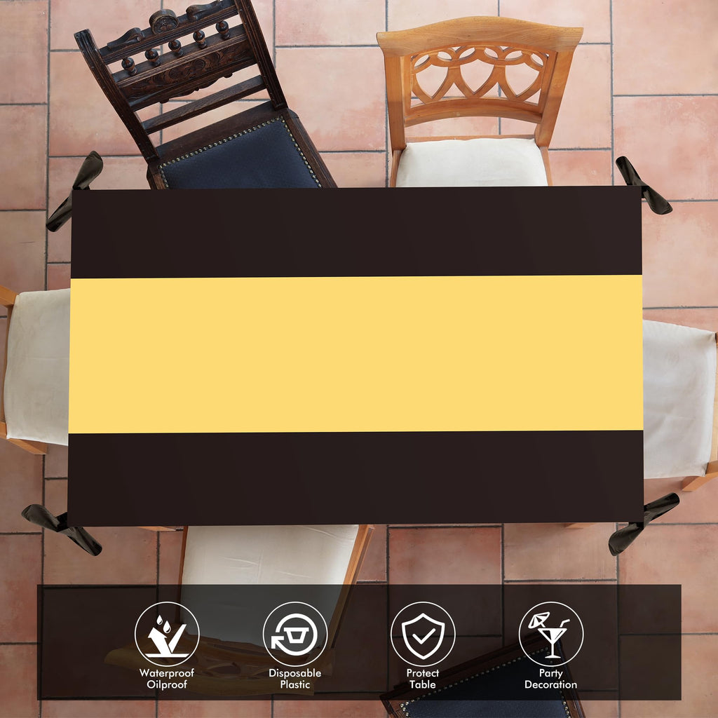 GREATRIL Black Gold Party Table Covers – 54x108 inches, 2 Pack | Disposable Tablecloths for Graduations, New Year’s Eve & More