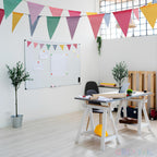 GREATRIL Pennant Banner Flags Pastel – 48 Flags, 52 ft Burlap Triangle Banners for Parties