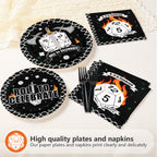 Greencian 96Pcs D20 Dice Party Plates & Napkins Set – RPG Themed Tableware for 24