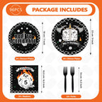 Greencian 96Pcs D20 Dice Party Plates & Napkins Set – RPG Themed Tableware for 24