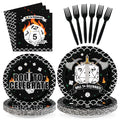 Greencian 96Pcs D20 Dice Party Plates & Napkins Set – RPG Themed Tableware for 24