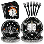 Greencian 96Pcs D20 Dice Party Plates & Napkins Set – RPG Themed Tableware for 24