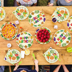 Greencian 96Pcs Vegetable Birthday Party Supplies – Serves 24, Garden Theme Tableware