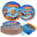 Greencian 200pc Racing Car Party Set – Plates, Napkins & Forks for 50 Guests