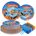 Greencian 200pc Racing Car Party Set – Plates, Napkins & Forks for 50 Guests