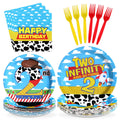 Greencian 96 Pcs Toy Cartoon Story 2nd Birthday Party Supplies — Plates & Napkins (Serves 24)