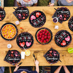Greencian 200 Pcs Valentine's Day Gender Reveal Plates & Napkins – He or She Tableware Set for Baby Shower (Serves 50)