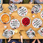 Greencian Gothic Valentine Tableware Set – 96 Pcs for 24 Guests (Plates, Napkins & Forks)