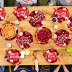 Greencian 200 Pcs Happy Valentine's Day Party Supplies — Romantic Hearts Plates, Napkins & Forks for 50