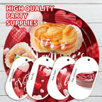Greencian 200 Pcs Happy Valentine's Day Party Supplies — Romantic Hearts Plates, Napkins & Forks for 50