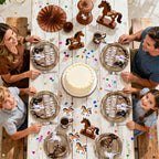 Greencian 96Pcs Horse Birthday Party Supplies – Western Plates, Napkins & Forks (Serves 24)