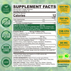 Bio Super Greens Gummis + Probiotika – Spirulina, Chlorella, Spinat, Pilze, Zuckerfrei Vegan 60 Stück