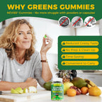 Bio Super Greens Gummis + Probiotika – Spirulina, Chlorella, Spinat, Pilze, Zuckerfrei Vegan 60 Stück
