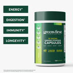 Greens First Phytonutrient Capsules – 54 Superfoods, Organic Fruits & Veggies, Probiotics & Digestive Enzymes – 180 Capsules